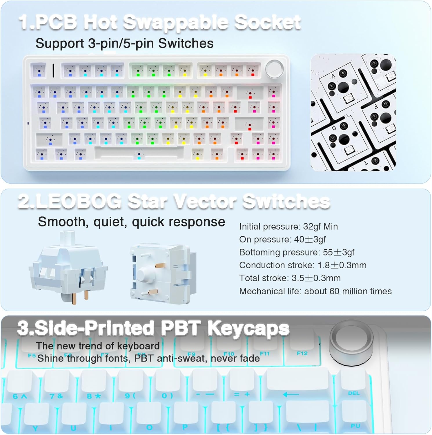 Tastatur Blau Weis